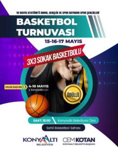 Konyaaltı Belediyesi 19 Mayıs’a özel 3x3 Streetball Turnuvası düzenliyor